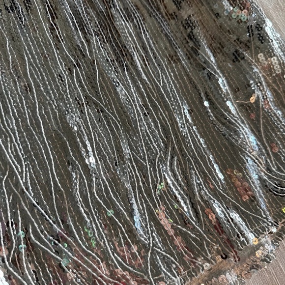 Silver Sequin Mini Skirt - Picture 2 of 4